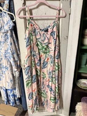Torrid Pink Tropical Leaf Maxi Dress 2x